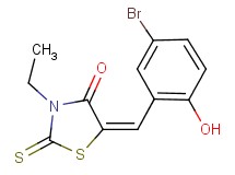 (5E)-5-(5-bromo-2-hydroxybenzylidene)-3-ethyl-2-thioxo-1,3-thiazolidin-4-one (5E)-5-(5-bromo-2-hydroxybenzylidene)-3-ethyl-2-thioxo-1,3-thiazolidin-4-one