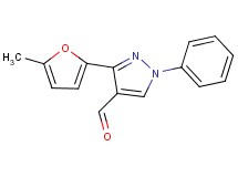 3-(5-methyl-2-furyl)-1-phenyl-1H-pyrazole-4-carbaldehyde 3-(5-methyl-2-furyl)-1-phenyl-1H-pyrazole-4-carbaldehyde