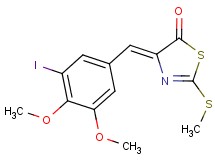 (4Z)-4-(3-iodo-4,5-dimethoxybenzylidene)-2-(methylthio)-1,3-thiazol-5(4H)-one (4Z)-4-(3-iodo-4,5-dimethoxybenzylidene)-2-(methylthio)-1,3-thiazol-5(4H)-one