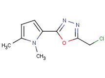 2-(chloromethyl)-5-(1,5-dimethyl-1H-pyrrol-2-yl)-1,3,4-oxadiazole 2-(chloromethyl)-5-(1,5-dimethyl-1H-pyrrol-2-yl)-1,3,4-oxadiazole