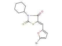 (5Z)-5-[(5-bromo-2-furyl)methylene]-3-cyclohexyl-2-thioxo-1,3-thiazolidin-4-one