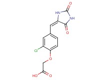 {2-chloro-4-[(E)-(2,5-dioxoimidazolidin-4-ylidene)methyl]phenoxy}acetic acid