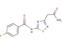 4-fluoro-N-[3-(2-oxopropyl)-1,2,4-thiadiazol-5-yl]benzamide