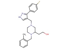 2-[4-{[3-(4-fluorophenyl)-1H-pyrazol-4-yl]methyl}-1-(2-methylbenzyl)-2-piperazinyl]ethanol
