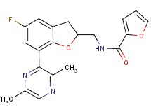 N-{[7-(3,6-dimethyl-2-pyrazinyl)-5-fluoro-2,3-dihydro-1-benzofuran-2-yl]methyl}-2-furamide