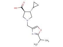 (3S*,4S*)-4-cyclopropyl-1-[(2-isopropyl-1,3-oxazol-4-yl)methyl]-3-pyrrolidinecarboxylic acid