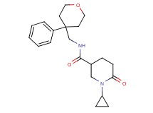 1-cyclopropyl-6-oxo-N-[(4-phenyltetrahydro-2H-pyran-4-yl)methyl]-3-piperidinecarboxamide