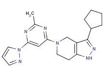 3-cyclopentyl-5-[2-methyl-6-(1H-pyrazol-1-yl)pyrimidin-4-yl]-4,5,6,7-tetrahydro-1H-pyrazolo[4,3-c]pyridine