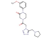 1-(3-methoxyphenyl)-4-{[5-(1-pyrrolidinylmethyl)-1H-tetrazol-1-yl]acetyl}-2-piperazinone