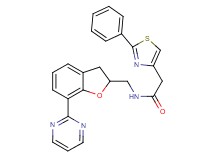 2-(2-phenyl-1,3-thiazol-4-yl)-N-{[7-(2-pyrimidinyl)-2,3-dihydro-1-benzofuran-2-yl]methyl}acetamide