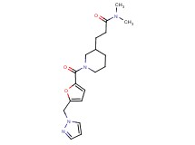 N,N-dimethyl-3-{1-[5-(1H-pyrazol-1-ylmethyl)-2-furoyl]-3-piperidinyl}propanamide