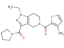 1-ethyl-5-[(3-methyl-2-thienyl)carbonyl]-3-(1-pyrrolidinylcarbonyl)-4,5,6,7-tetrahydro-1H-pyrazolo[4,3-c]pyridine