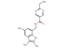2-ethyl-N-[(2,3,5-trimethyl-1H-indol-7-yl)methyl]pyrimidine-5-carboxamide