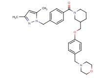 4-{4-[(1-{4-[(3,5-dimethyl-1H-pyrazol-1-yl)methyl]benzoyl}-3-piperidinyl)methoxy]benzyl}morpholine