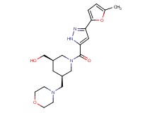 [(3R*,5R*)-1-{[3-(5-methyl-2-furyl)-1H-pyrazol-5-yl]carbonyl}-5-(morpholin-4-ylmethyl)piperidin-3-yl]methanol