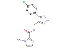 N-{[3-(4-chlorophenyl)-1H-pyrazol-4-yl]methyl}-1-methyl-1H-imidazole-2-carboxamide