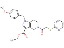 ethyl 1-(4-methoxybenzyl)-5-[(2-pyrimidinylthio)acetyl]-4,5,6,7-tetrahydro-1H-pyrazolo[4,3-c]pyridine-3-carboxylate