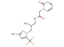 N-{2-methyl-3-[3-methyl-5-(trifluoromethyl)-1H-pyrazol-1-yl]propyl}-2-(2-oxopyrimidin-1(2H)-yl)acetamide