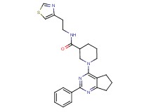 1-(2-phenyl-6,7-dihydro-5H-cyclopenta[d]pyrimidin-4-yl)-N-[2-(1,3-thiazol-4-yl)ethyl]-3-piperidinecarboxamide
