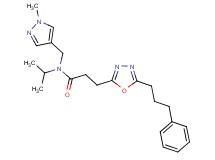 N-isopropyl-N-[(1-methyl-1H-pyrazol-4-yl)methyl]-3-[5-(3-phenylpropyl)-1,3,4-oxadiazol-2-yl]propanamide
