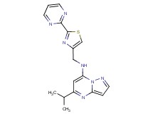 5-isopropyl-N-{[2-(2-pyrimidinyl)-1,3-thiazol-4-yl]methyl}pyrazolo[1,5-a]pyrimidin-7-amine