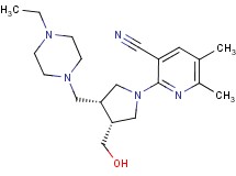 2-[(3R*,4R*)-3-[(4-ethylpiperazin-1-yl)methyl]-4-(hydroxymethyl)pyrrolidin-1-yl]-5,6-dimethylnicotinonitrile