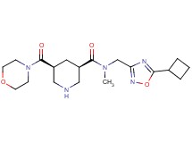(3R*,5S*)-N-[(5-cyclobutyl-1,2,4-oxadiazol-3-yl)methyl]-N-methyl-5-(morpholin-4-ylcarbonyl)piperidine-3-carboxamide