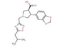 (3S*,4R*)-4-(1,3-benzodioxol-5-yl)-1-[(5-isobutyl-1,2,4-oxadiazol-3-yl)methyl]pyrrolidine-3-carboxylic acid