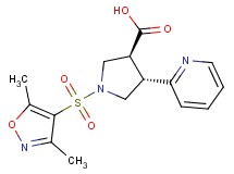(3S*,4S*)-1-[(3,5-dimethylisoxazol-4-yl)sulfonyl]-4-pyridin-2-ylpyrrolidine-3-carboxylic acid