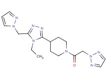 4-[4-ethyl-5-(1H-pyrazol-1-ylmethyl)-4H-1,2,4-triazol-3-yl]-1-(2H-1,2,3-triazol-2-ylacetyl)piperidine