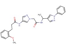 3-(2-methoxyphenyl)-N-[1-(2-oxo-2-{[1-(1-phenyl-1H-pyrazol-4-yl)ethyl]amino}ethyl)-1H-pyrazol-4-yl]propanamide