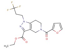 ethyl 5-(2-furoyl)-1-(3,3,3-trifluoropropyl)-4,5,6,7-tetrahydro-1H-pyrazolo[4,3-c]pyridine-3-carboxylate