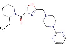 2-[4-({4-[(2-ethyl-1-piperidinyl)carbonyl]-1,3-oxazol-2-yl}methyl)-1-piperazinyl]pyrimidine