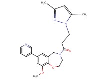 4-[3-(3,5-dimethyl-1H-pyrazol-1-yl)propanoyl]-9-methoxy-7-(3-pyridinyl)-2,3,4,5-tetrahydro-1,4-benzoxazepine