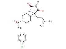 5-{1-[(2E)-3-(4-chlorophenyl)-2-propenoyl]-4-piperidinyl}-5-(3-methylbutyl)-2,4-imidazolidinedione