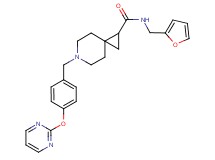 N-(2-furylmethyl)-6-[4-(2-pyrimidinyloxy)benzyl]-6-azaspiro[2.5]octane-1-carboxamide