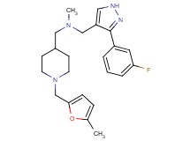 1-[3-(3-fluorophenyl)-1H-pyrazol-4-yl]-N-methyl-N-({1-[(5-methyl-2-furyl)methyl]-4-piperidinyl}methyl)methanamine