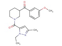 {1-[(1-ethyl-3-methyl-1H-pyrazol-5-yl)carbonyl]-3-piperidinyl}(3-methoxyphenyl)methanone