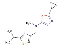 5-cyclopropyl-N-[(2-isopropyl-1,3-thiazol-4-yl)methyl]-N-methyl-1,3,4-oxadiazol-2-amine