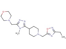 4-[(5-{1-[(3-ethyl-1,2,4-oxadiazol-5-yl)methyl]piperidin-4-yl}-4-methyl-4H-1,2,4-triazol-3-yl)methyl]morpholine