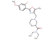 N,N-diethyl-1-{[2-(2-fluoro-4-methoxyphenyl)-5-methyl-1,3-oxazol-4-yl]methyl}-3-piperidinecarboxamide