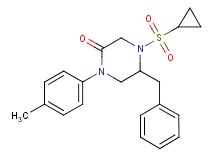 5-benzyl-4-(cyclopropylsulfonyl)-1-(4-methylphenyl)-2-piperazinone