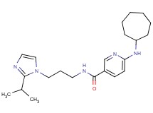 6-(cycloheptylamino)-N-[3-(2-isopropyl-1H-imidazol-1-yl)propyl]nicotinamide
