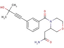 2-{4-[3-(3-hydroxy-3-methyl-1-butyn-1-yl)benzoyl]-3-morpholinyl}acetamide