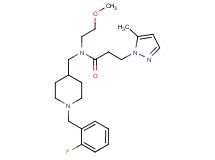 N-{[1-(2-fluorobenzyl)-4-piperidinyl]methyl}-N-(2-methoxyethyl)-3-(5-methyl-1H-pyrazol-1-yl)propanamide