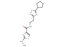 N-[2-(5-cyclopentyl-1,2,4-oxadiazol-3-yl)ethyl]-2-(methylamino)-1,3-thiazole-4-carboxamide