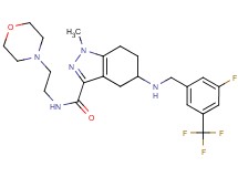 5-{[3-fluoro-5-(trifluoromethyl)benzyl]amino}-1-methyl-N-[2-(4-morpholinyl)ethyl]-4,5,6,7-tetrahydro-1H-indazole-3-carboxamide