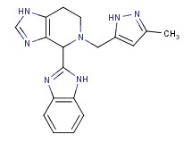 4-(1H-benzimidazol-2-yl)-5-[(3-methyl-1H-pyrazol-5-yl)methyl]-4,5,6,7-tetrahydro-1H-imidazo[4,5-c]pyridine