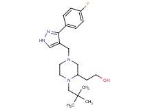 2-(1-(2,2-dimethylpropyl)-4-{[3-(4-fluorophenyl)-1H-pyrazol-4-yl]methyl}-2-piperazinyl)ethanol