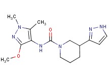 N-(3-methoxy-1,5-dimethyl-1H-pyrazol-4-yl)-3-(1H-pyrazol-3-yl)piperidine-1-carboxamide